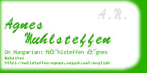 agnes muhlsteffen business card